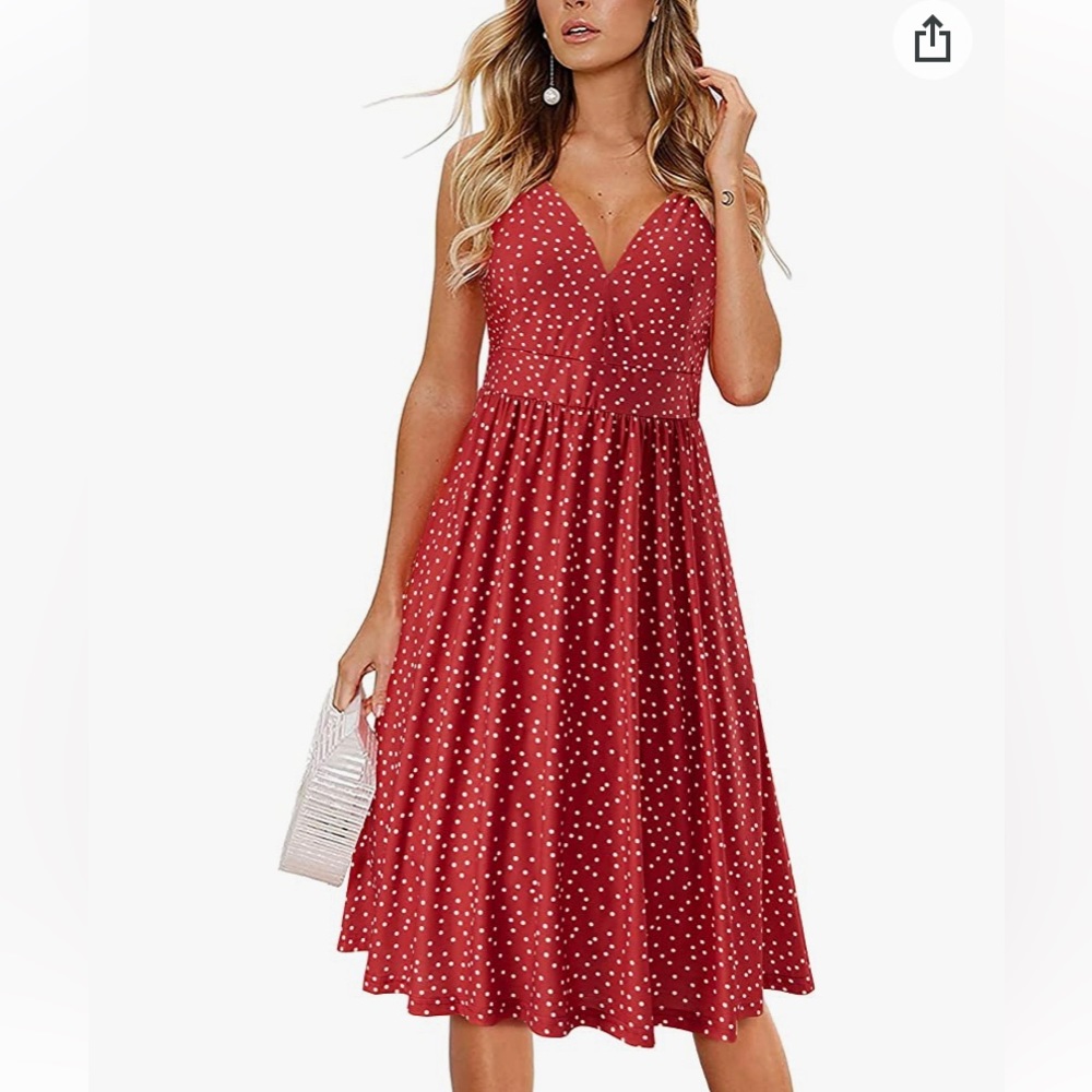 Red polka dot dress